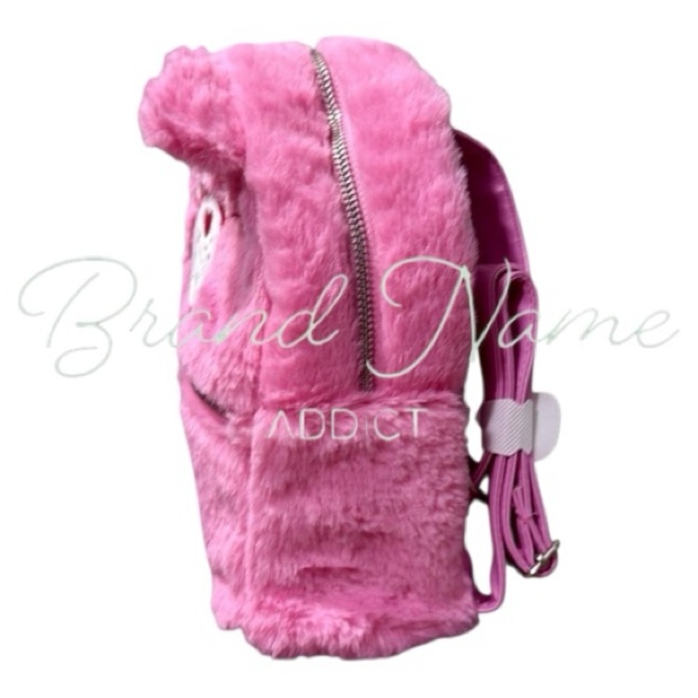 PRICE IS FIRM - Love-a-Lot Care Bear Mini Fuzzy Faux Fur Backpack - Picture 3 of 8